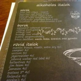 Caffe Piccolo Mondo Étterem - Duna Plaza Budapest - Étlap/itallap