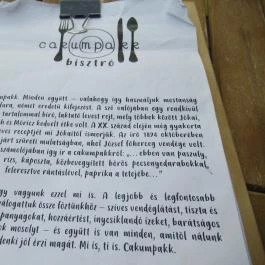 Cakumpakk Bisztró, Esztergom - Étlap/itallap