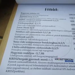 Cakumpakk Bisztró, Esztergom - Étlap/itallap