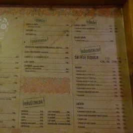 Calavera Mexikói Étterem Budapest - Étlap/itallap