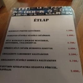 Cech In, Budapest - Étlap/itallap