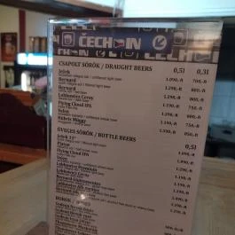 Cech In, Budapest - Étlap/itallap