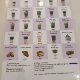 Cécha Matcha Budapest - Étlap/itallap