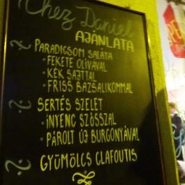 Chez Daniel Étterem Budapest - Étlap/itallap