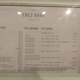 Chez Dodo Macarons & Cafe Budapest - Étlap/itallap