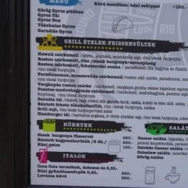 Chili's Burger Budapest - Étlap/itallap