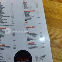 Christie's Urban Bistro Budapest Budapest - Étlap/itallap