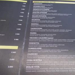 CinCin Italia, Budapest - Étlap/itallap