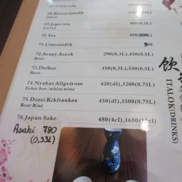 Cinema Sushi Bár Budapest - Étlap/itallap