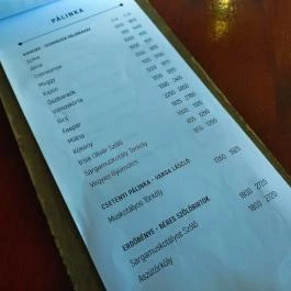 Cintányéros Budapest - Étlap/itallap