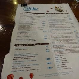 Cirkusz Budapest - Étlap/itallap