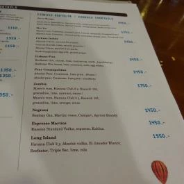 Cirkusz Budapest - Étlap/itallap