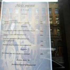 Clock Pub & Restaurant Budapest - Étlap/itallap