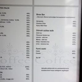 Coffee Boutique, Székesfehérvár - Étlap/itallap