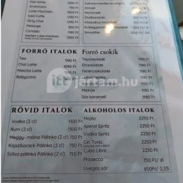 Coffee13, Budapest - Étlap/itallap