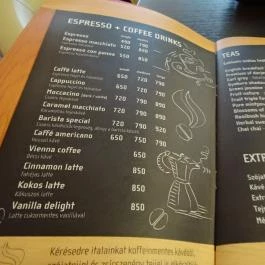 Coffeeshop Company - Múzeum körút Budapest - Étlap/itallap