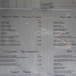 Comme Chez Soi Étterem Budapest - Étlap/itallap