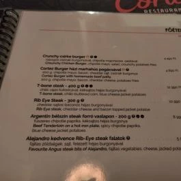 Cortez Restaurante & Bar Budapest - Étlap/itallap