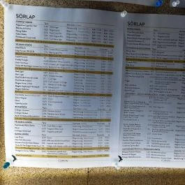 Corvin Gastropub Budapest - Étlap/itallap