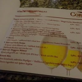 Corvin Kávézó Budapest - Étlap/itallap