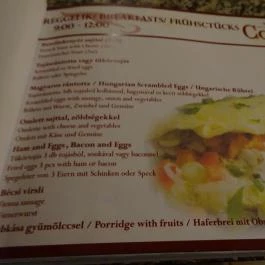 Corvin Kávézó Budapest - Étlap/itallap