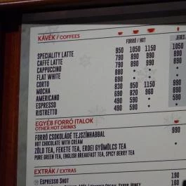 Costa Coffee - Duna Plaza Budapest - Étlap/itallap