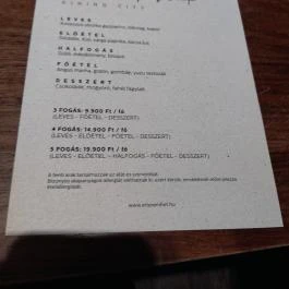 Costes Downtown Budapest - Étlap/itallap