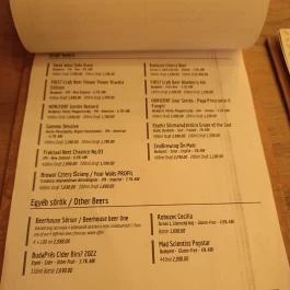 Stifler Beerhouse & Kitchen (korábban Craft Head Brewpub), Budapest - Étlap/itallap