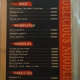 Crane Ramen Budapest - Étlap/itallap