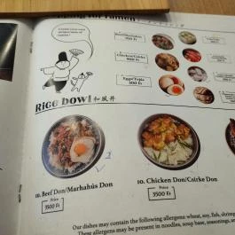 Crane Ramen Budapest - Étlap/itallap