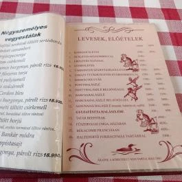 Csali Csárda, Pilisszentiván - Étlap/itallap