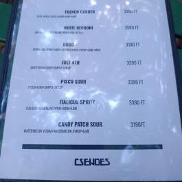 Csendes Társ Winebar & Garden Budapest - Étlap/itallap