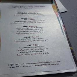 CSÓK Bisztró Budapest - Étlap/itallap