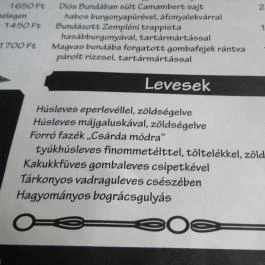 Csülök Csárda Miskolc - Étlap/itallap