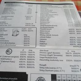 Csülök Csárda Miskolc - Étlap/itallap