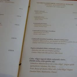 Cuha Völgye Étterem, Zirc - Étlap/itallap