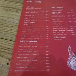 Cupákos Budapest - Étlap/itallap