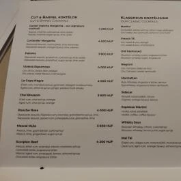 Cut & Barrel Budapest - Étlap/itallap