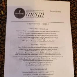 Cyrano Étterem, Budapest - Étlap/itallap