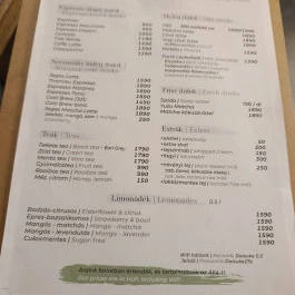Daisuke Coffee - Lövőház utca Budapest - Étlap/itallap