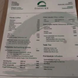 Daisuke Krisztina Budapest - Étlap/itallap