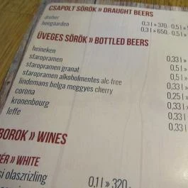 Dalmát Szamár Bisztró Szentendre - Étlap/itallap