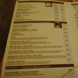 Darjeeling Indiai Teaház & Kávézó Budapest - Étlap/itallap