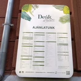 Deák Étterem Sopron - Étlap/itallap