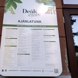 Deák Étterem Sopron - Étlap/itallap