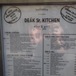 Deák St. Kitchen, Budapest - Étlap/itallap