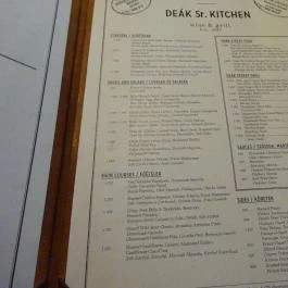Deák St. Kitchen, Budapest - Étlap/itallap