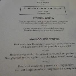 Deák St. Kitchen, Budapest - Étlap/itallap