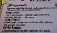 Deep Burger - Dob utca Budapest - Étlap/itallap