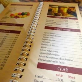 Déryné presszó, Miskolc - Étlap/itallap